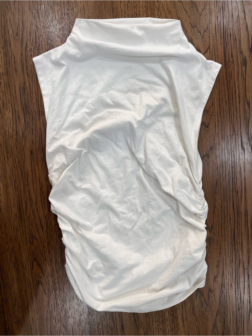Maeve Anthropologie Cream Sleeveless Ruched Tank